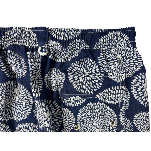 Johnny-O Half Elastic Swim Trunks Boys Size 8  Navy Print Unlined Water Shorts - Picture 6 of 9
